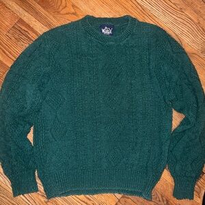 Woolrich Vintage Green Crewneck Sweater 100% Cotton